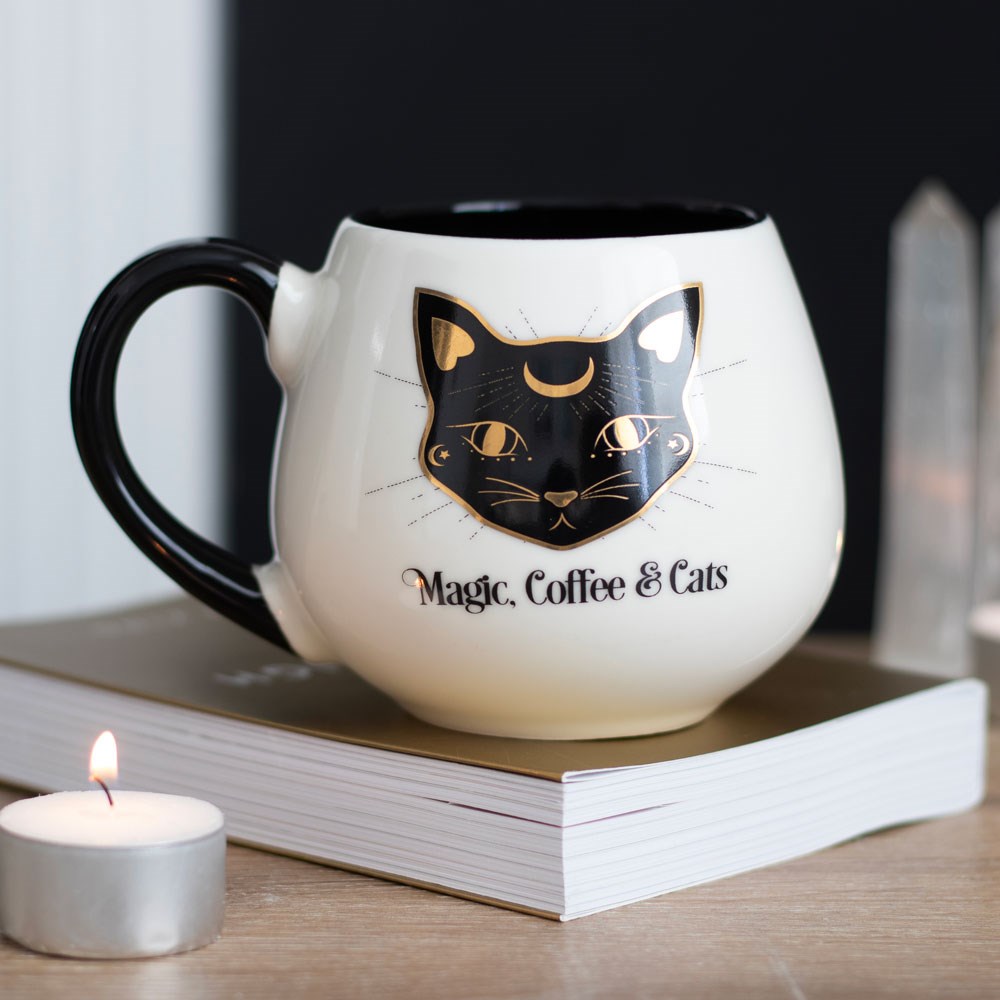 Magic, Coffee & Cats Rounded Mug (500ml)2