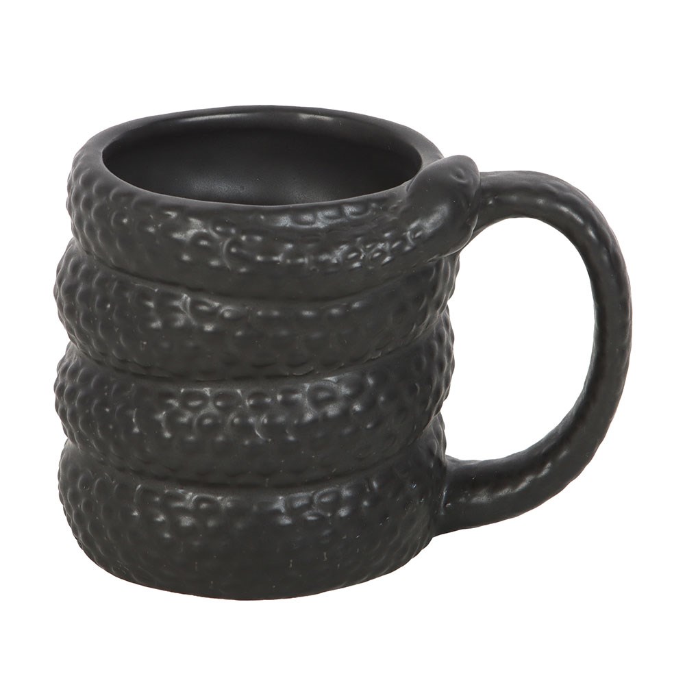 Serpentine Black Coiled Snake Mug (500ml)