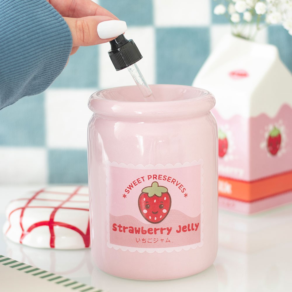 Strawberry Jelly Jar Ceramic Wax Warmer & Oil Burner5