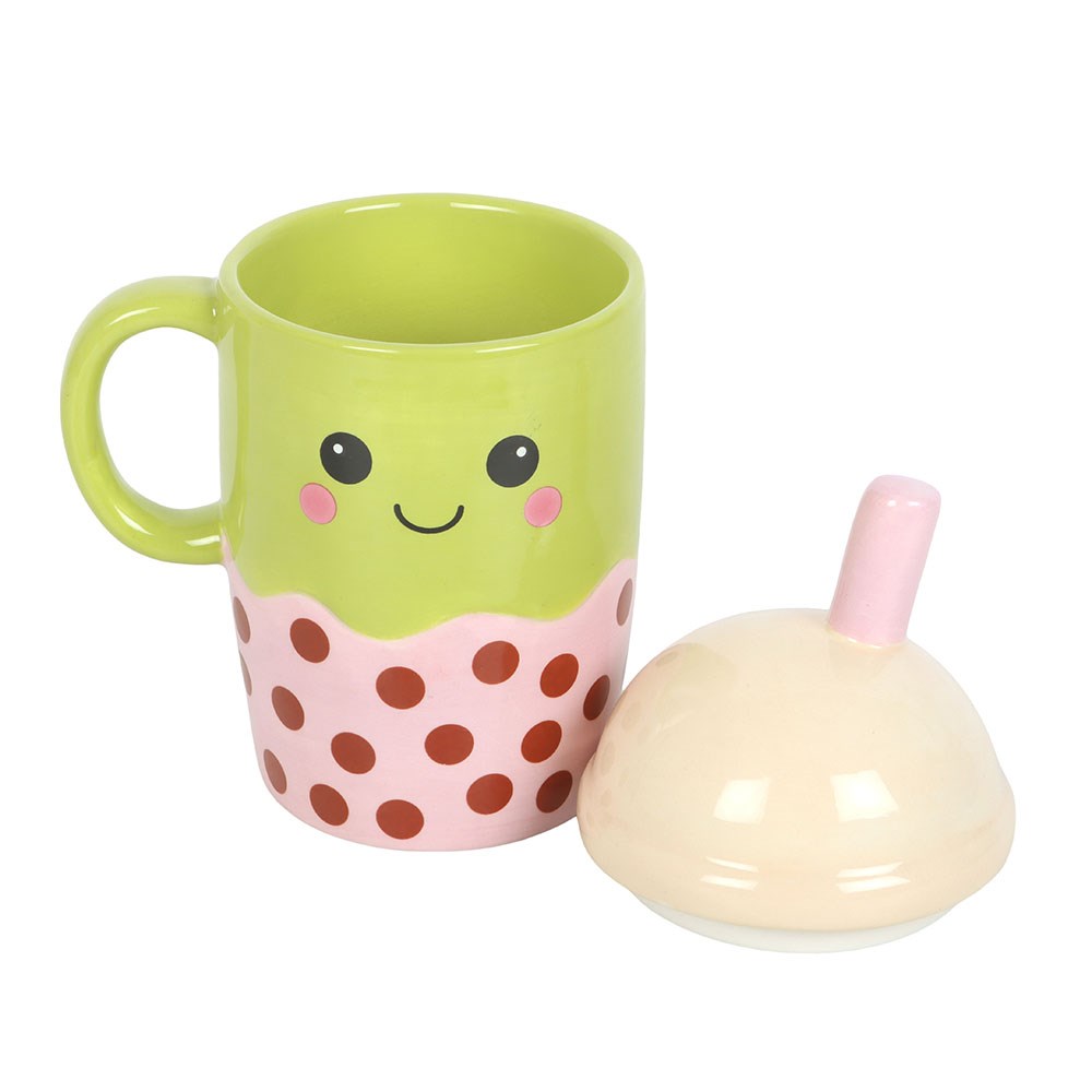 Kawaii Bubble Tea Lidded Mug (350ml)1