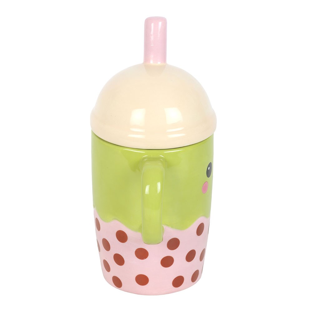 Kawaii Bubble Tea Lidded Mug (350ml)2