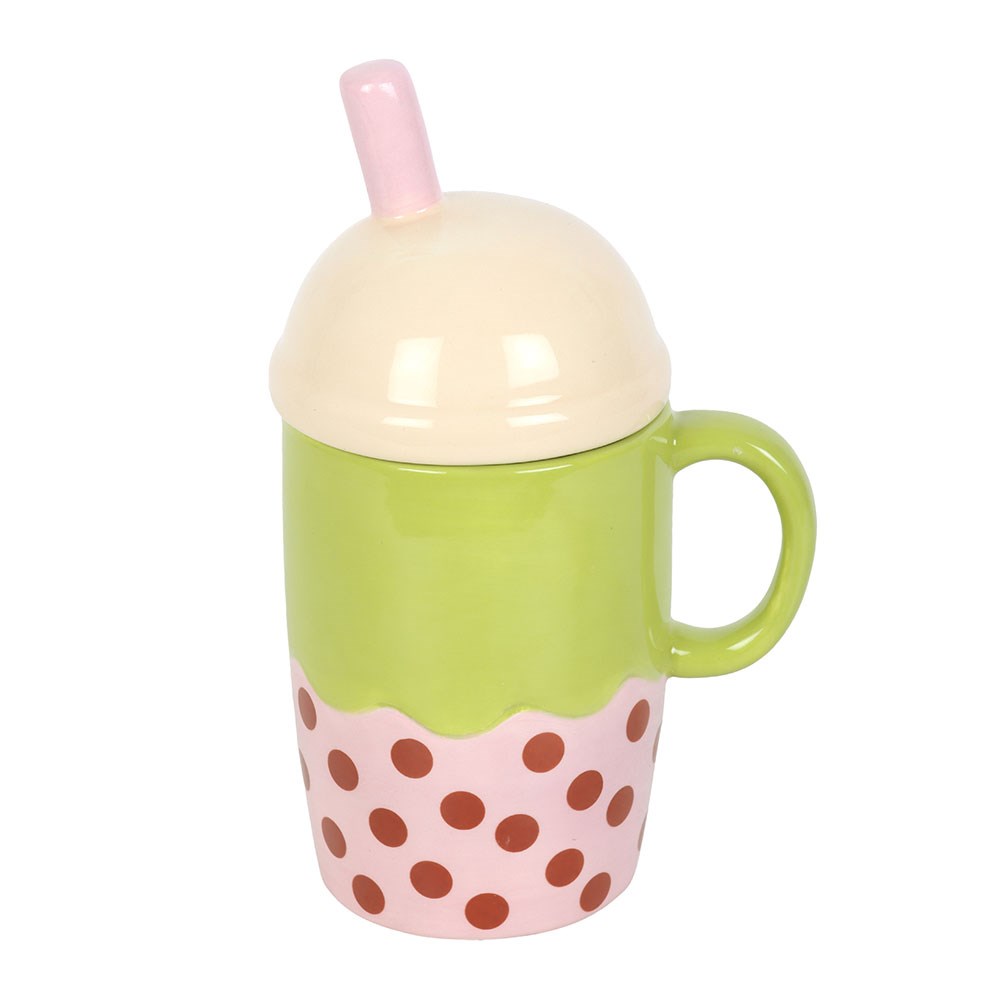 Kawaii Bubble Tea Lidded Mug (350ml)3