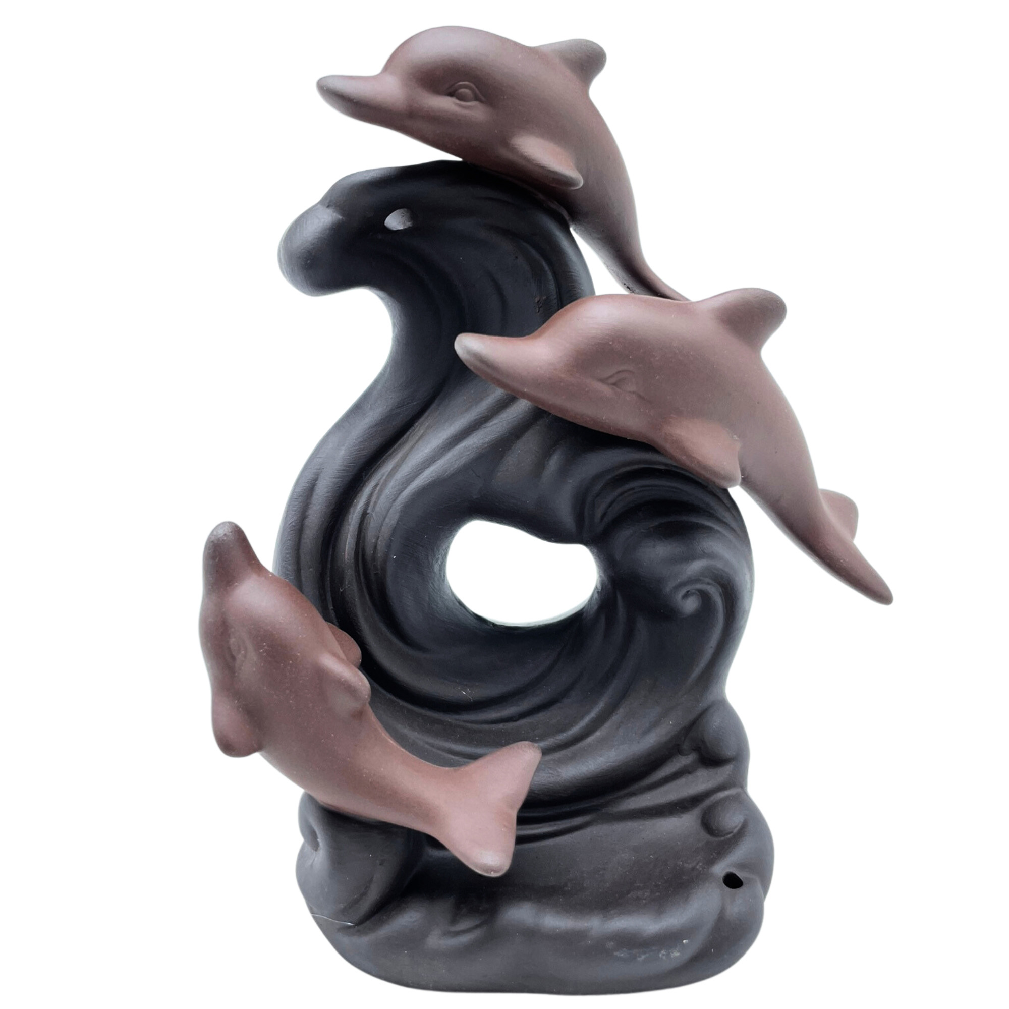 Ceramic Dolphin Waterfall Backflow Incense Burner (15cm)