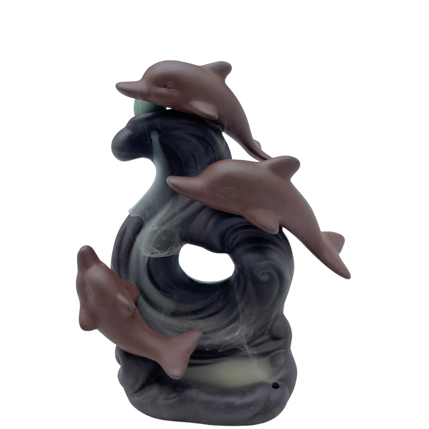 Ceramic Dolphin Waterfall Backflow Incense Burner (15cm)1