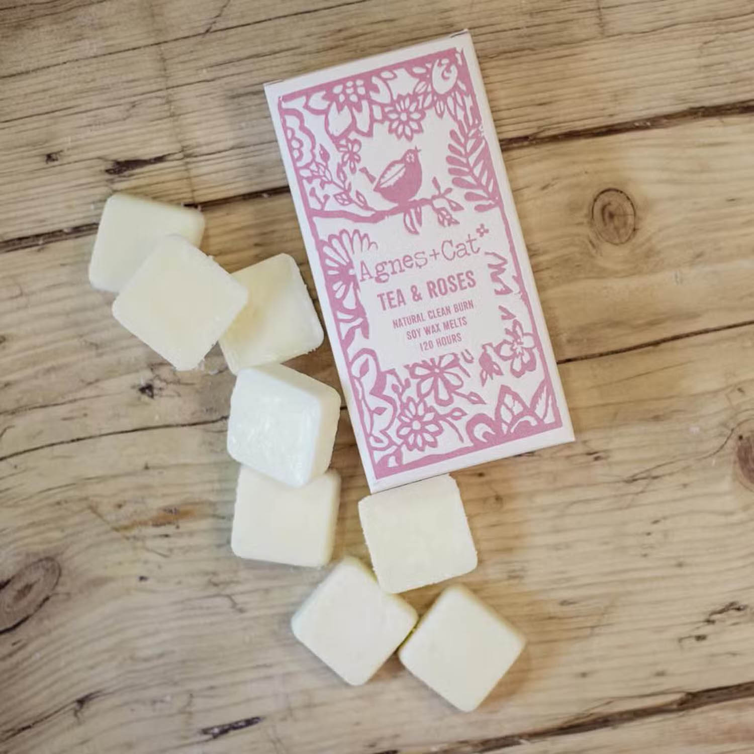 Agnes & Cat Tea & Roses Soy Wax Melts - Box of 82