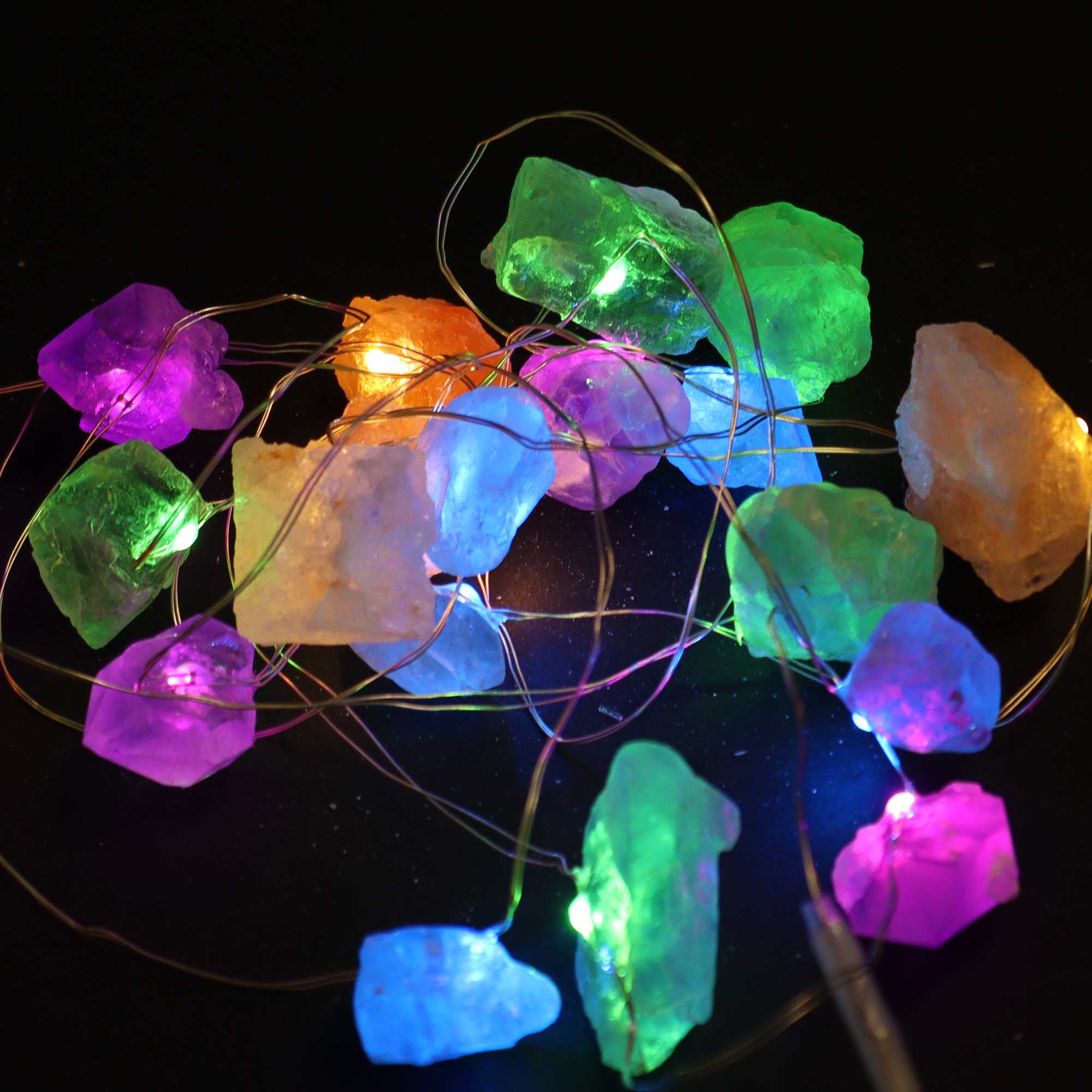 Mixed Rocks Gemstone Enchantment String Lights (227cm)1