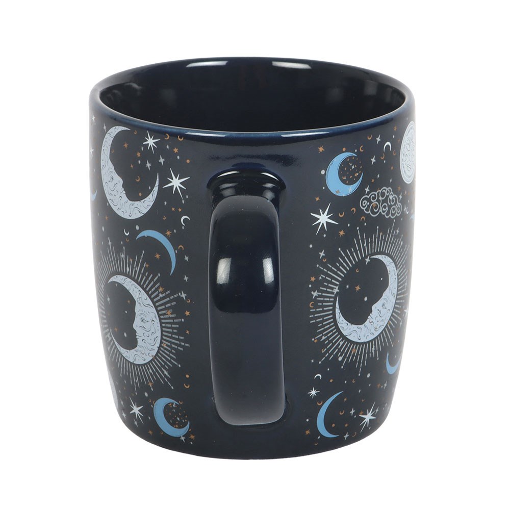 Celestial Sun and Moon Print Navy Mug (500ml)1