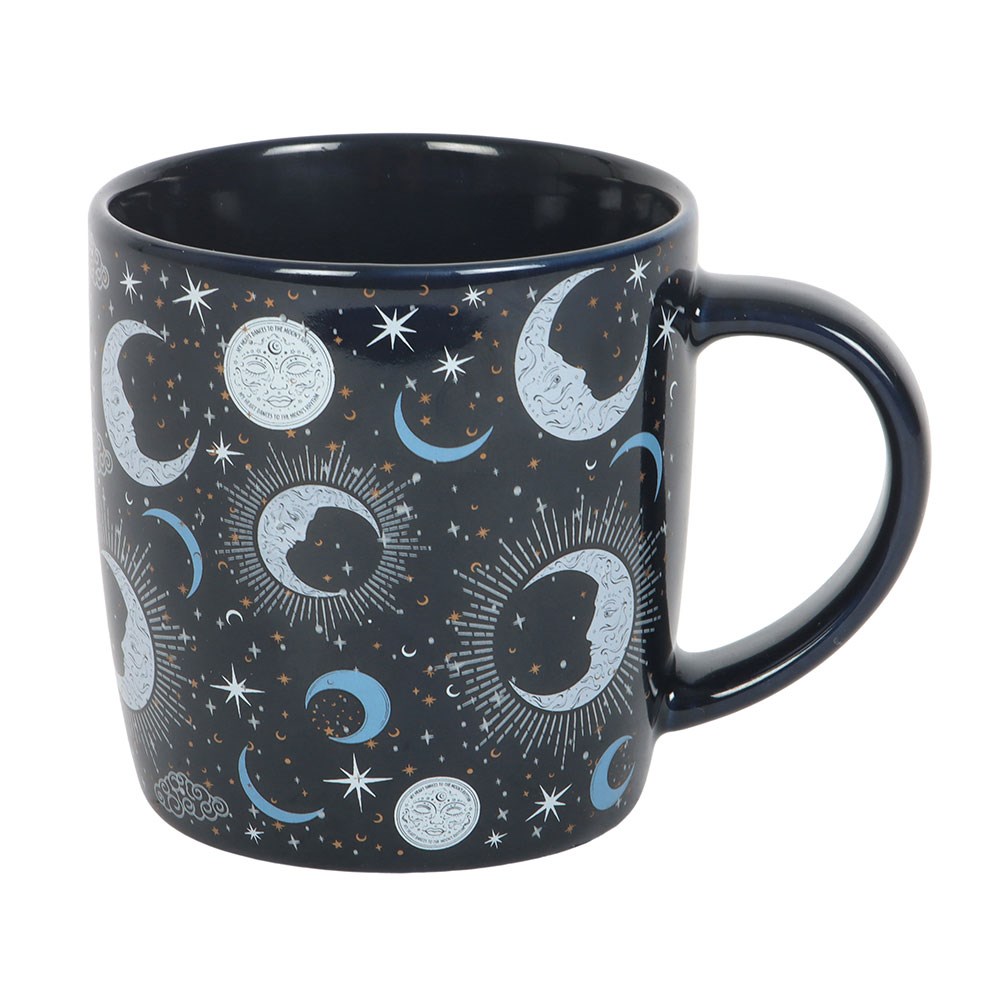 Celestial Sun and Moon Print Navy Mug (500ml)2