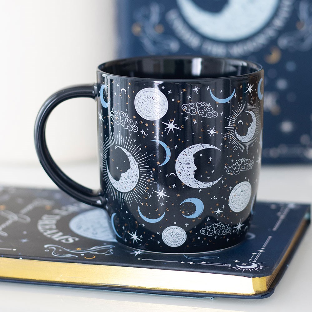 Celestial Sun and Moon Print Navy Mug (500ml)3