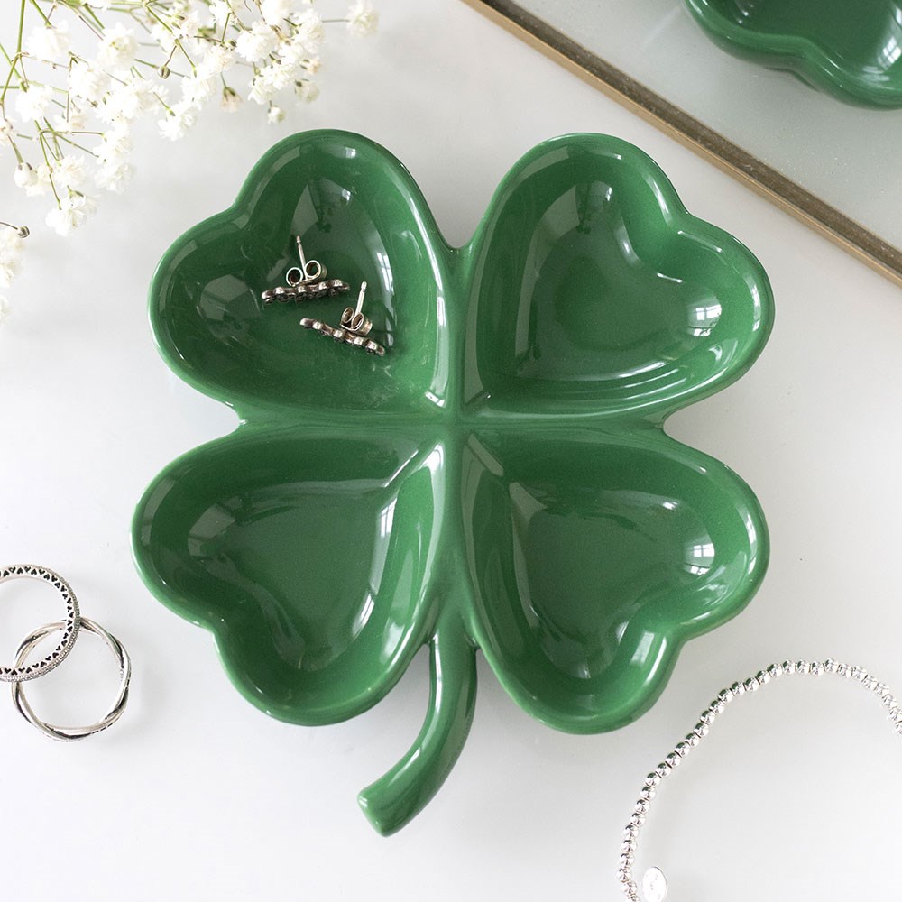 Ceramic Four-Leaf Clover Trinket Tray