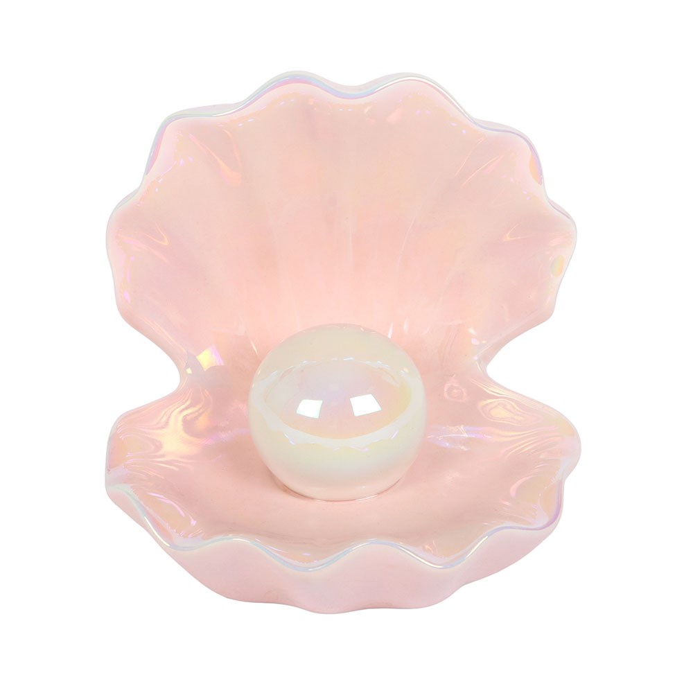 Iridescent Pink Clam Shell Trinket Dish1