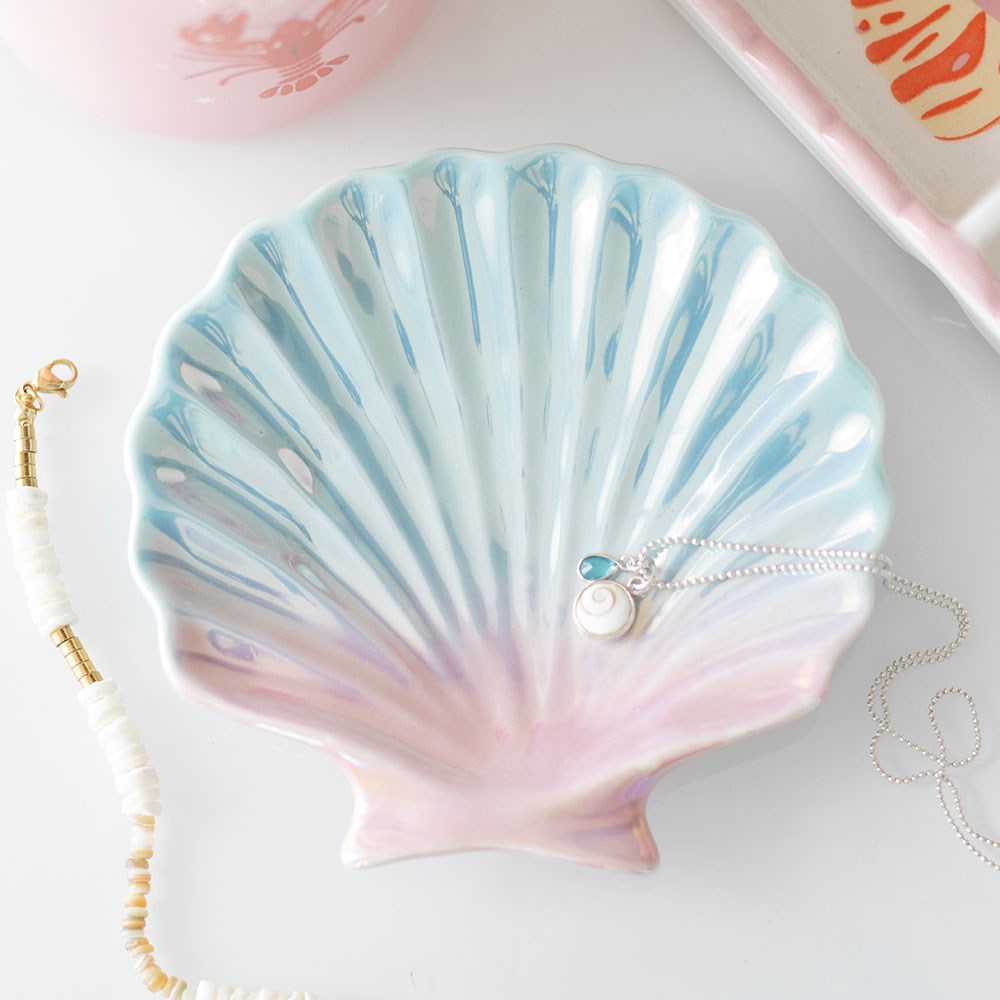 Iridescent Pastel Seashell Trinket Dish