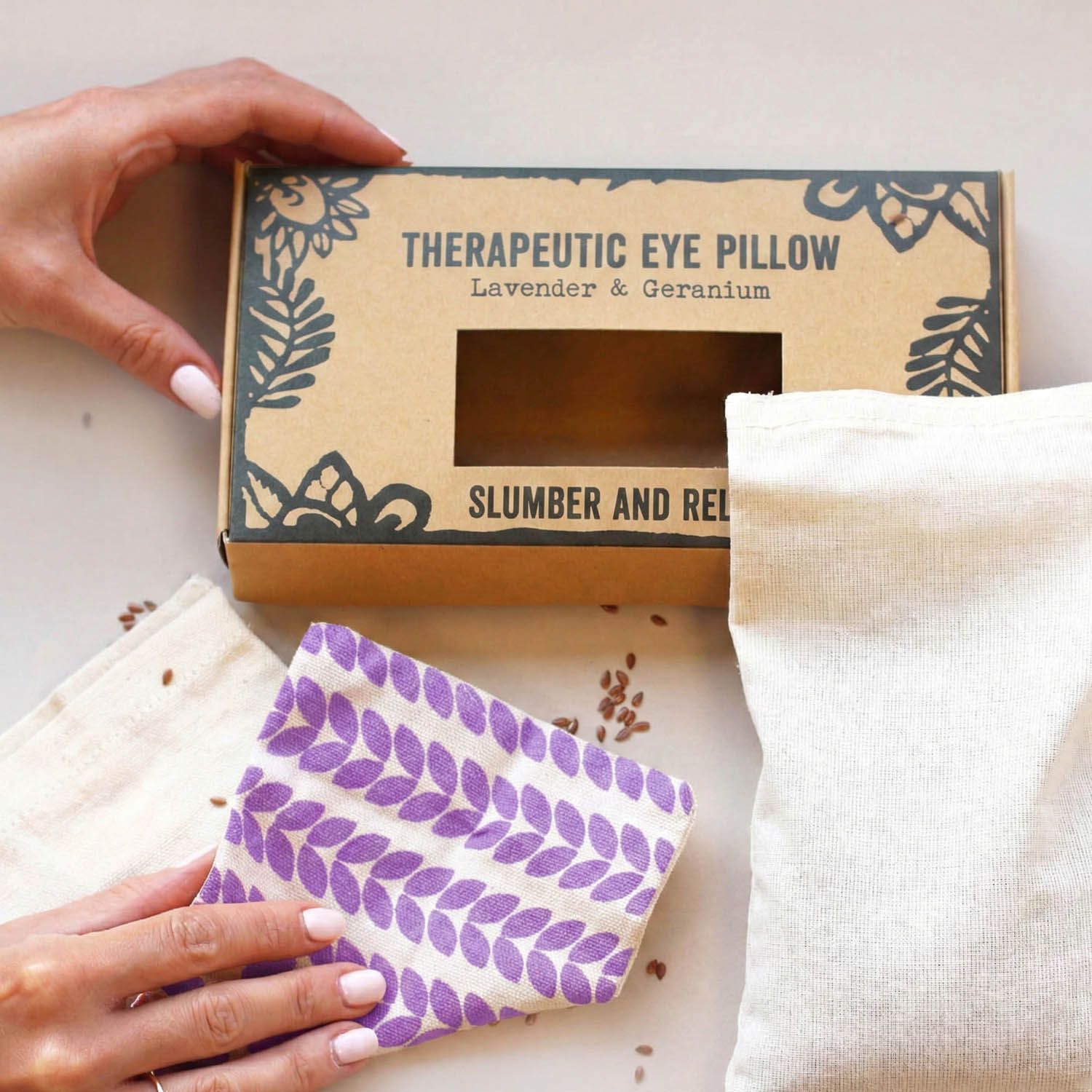 Agnes & Cat Therapeutic Eye Pillow - Slumber & Relax - Lavender & Geranium3