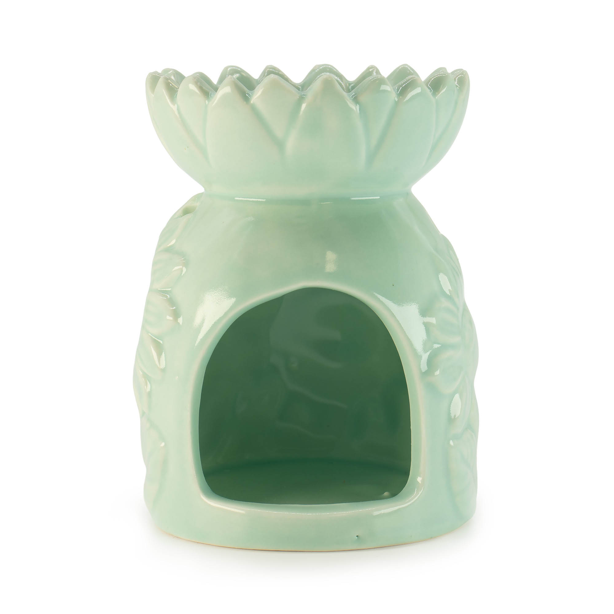 Pastel Green Ceramic Sunflower Oil Burner & Wax Warmer4