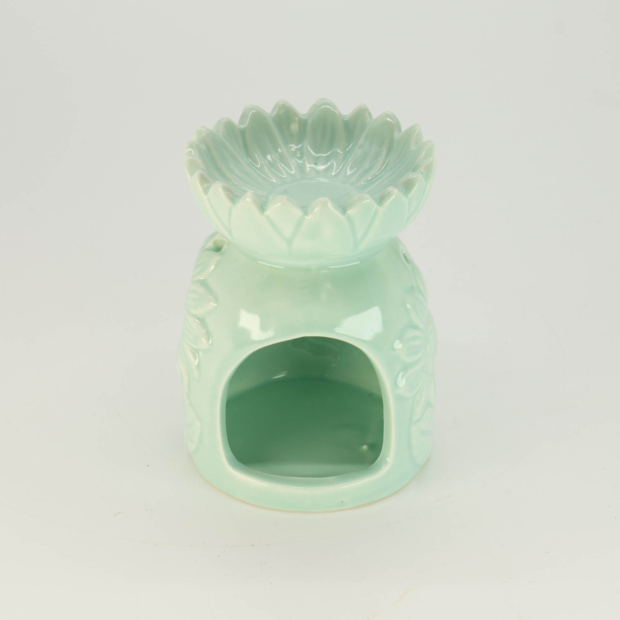 Pastel Green Ceramic Sunflower Oil Burner & Wax Warmer6