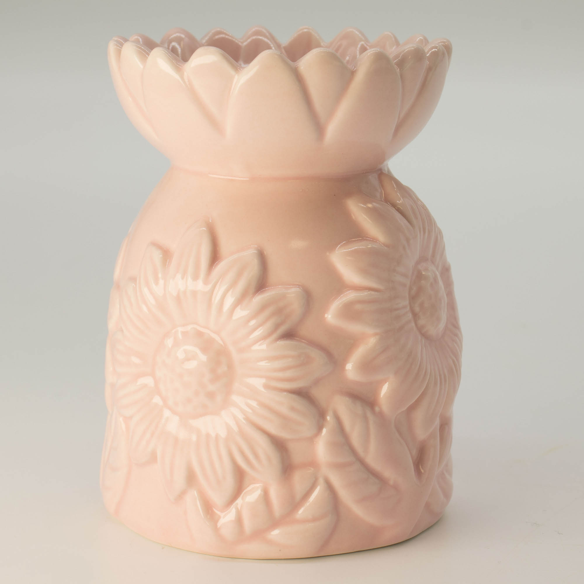 Pastel Pink Ceramic Sunflower Oil Burner & Wax Warmer