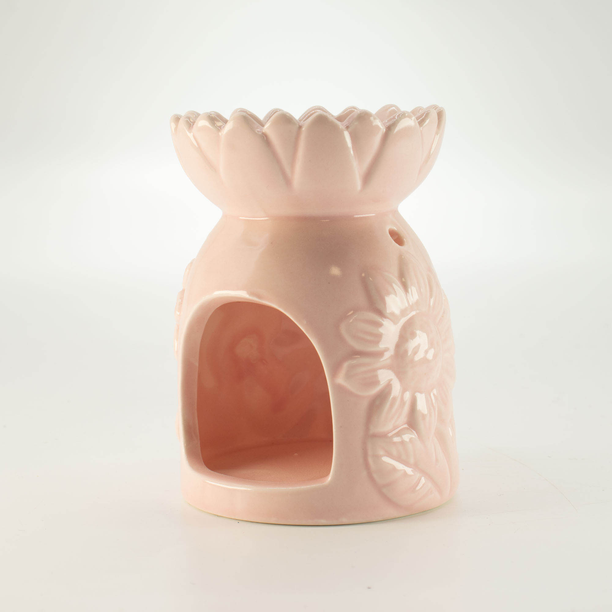 Pastel Pink Ceramic Sunflower Oil Burner & Wax Warmer3