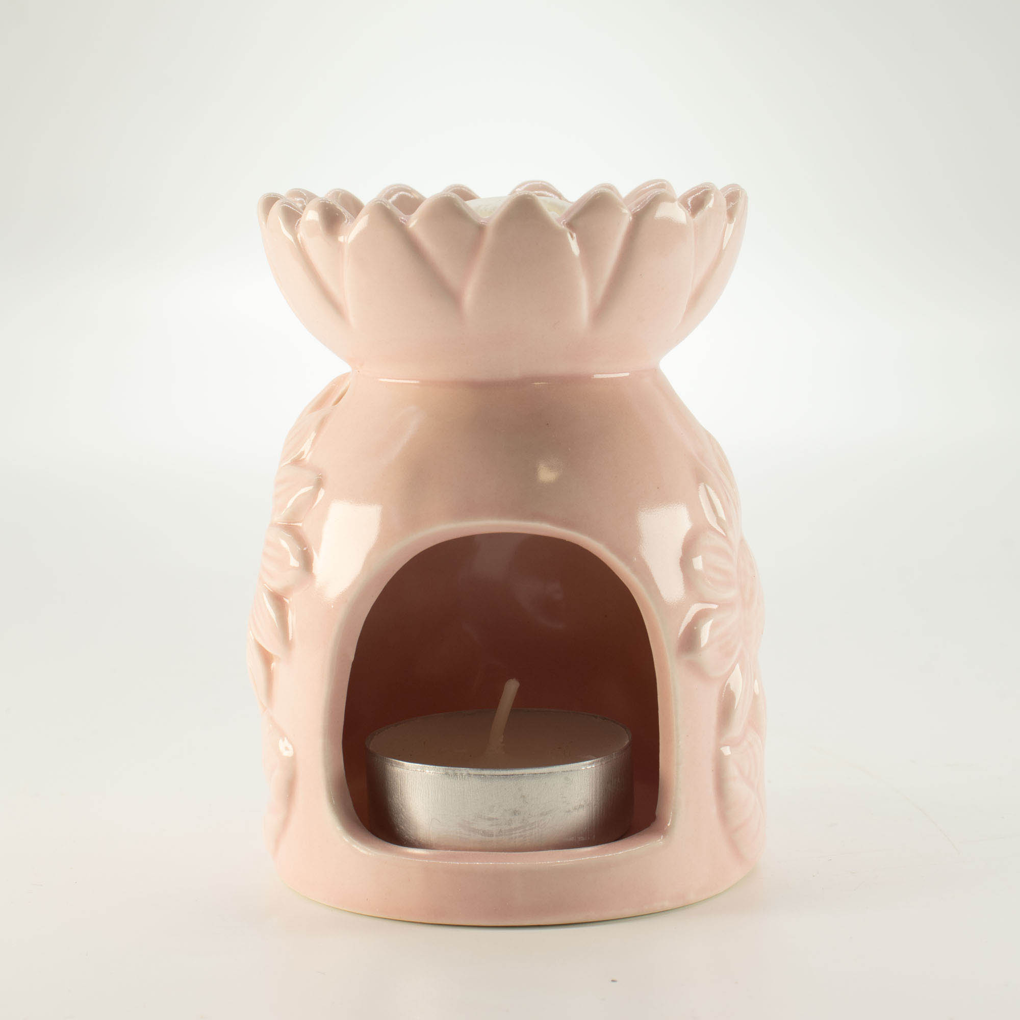 Pastel Pink Ceramic Sunflower Oil Burner & Wax Warmer4