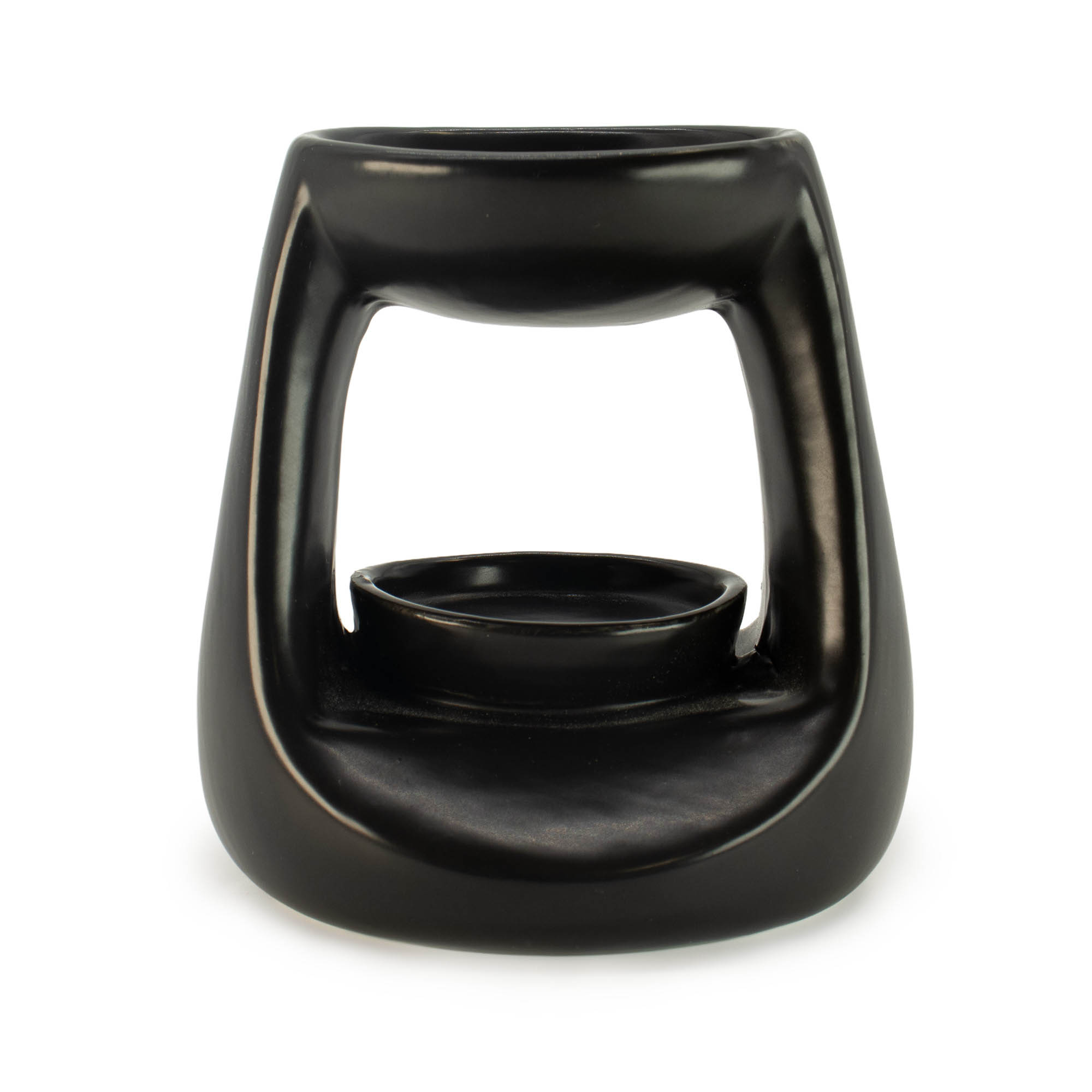 Small Matt Black Zen Ceramic Oil Burner & Wax Melt Warmer