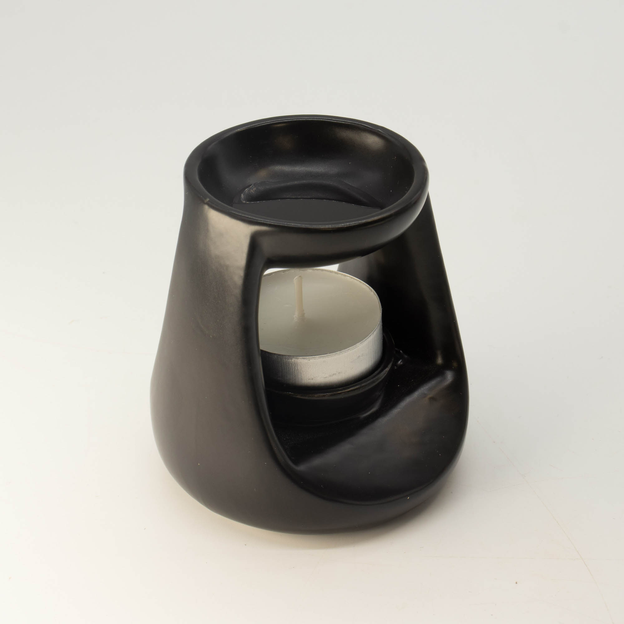 Small Matt Black Zen Ceramic Oil Burner & Wax Melt Warmer4