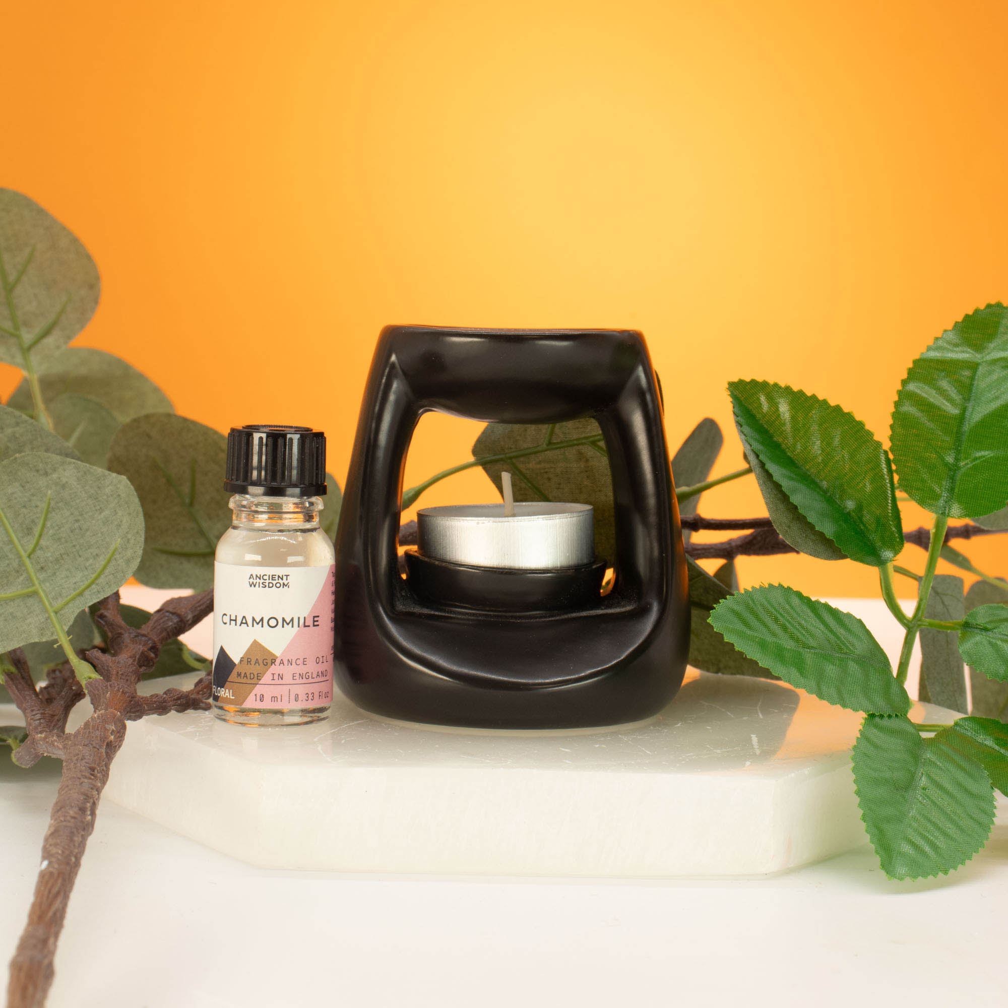 Small Matt Black Zen Ceramic Oil Burner & Wax Melt Warmer6