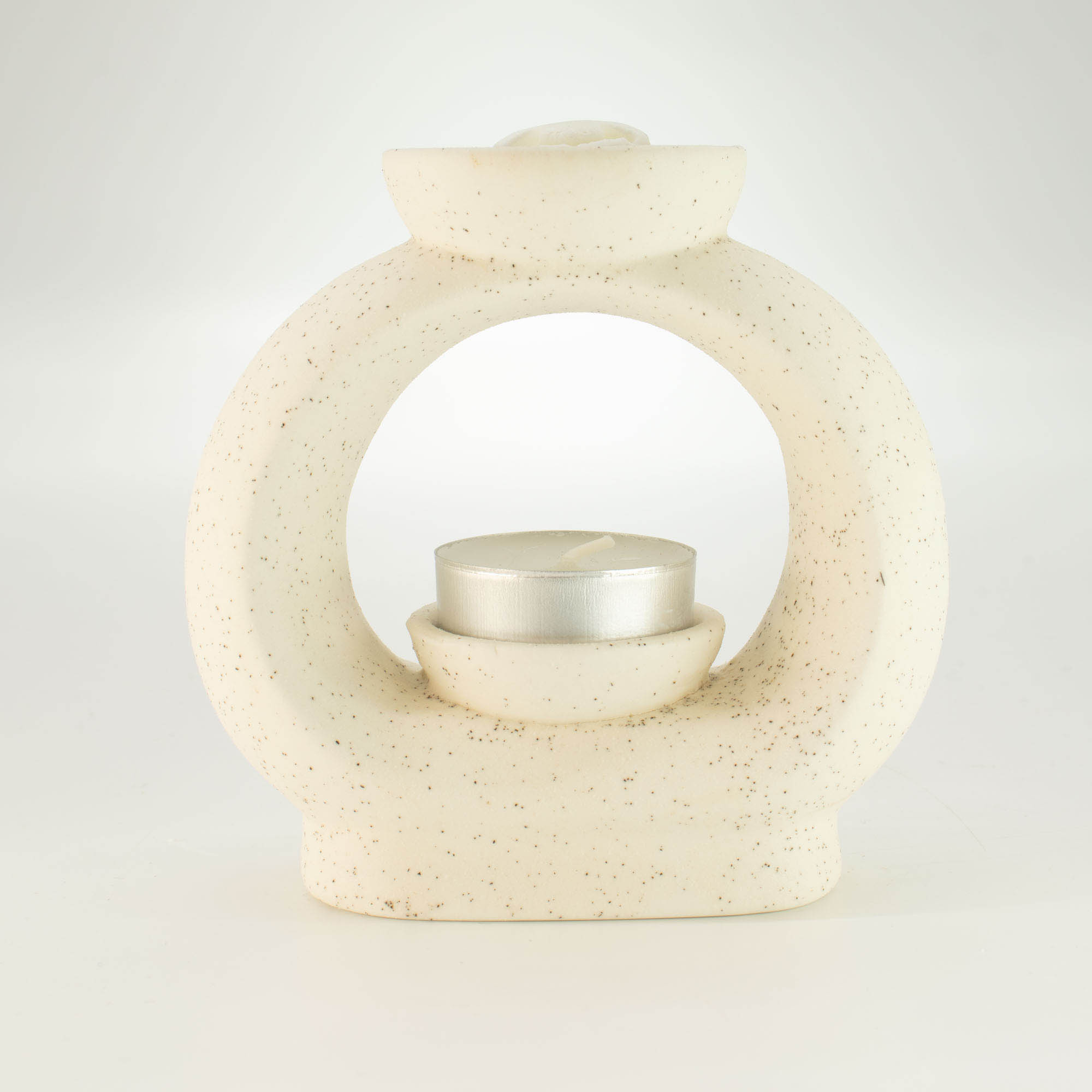 Large Speckled Off-White Zen Ceramic Oil Burner & Wax Melt Warmer2