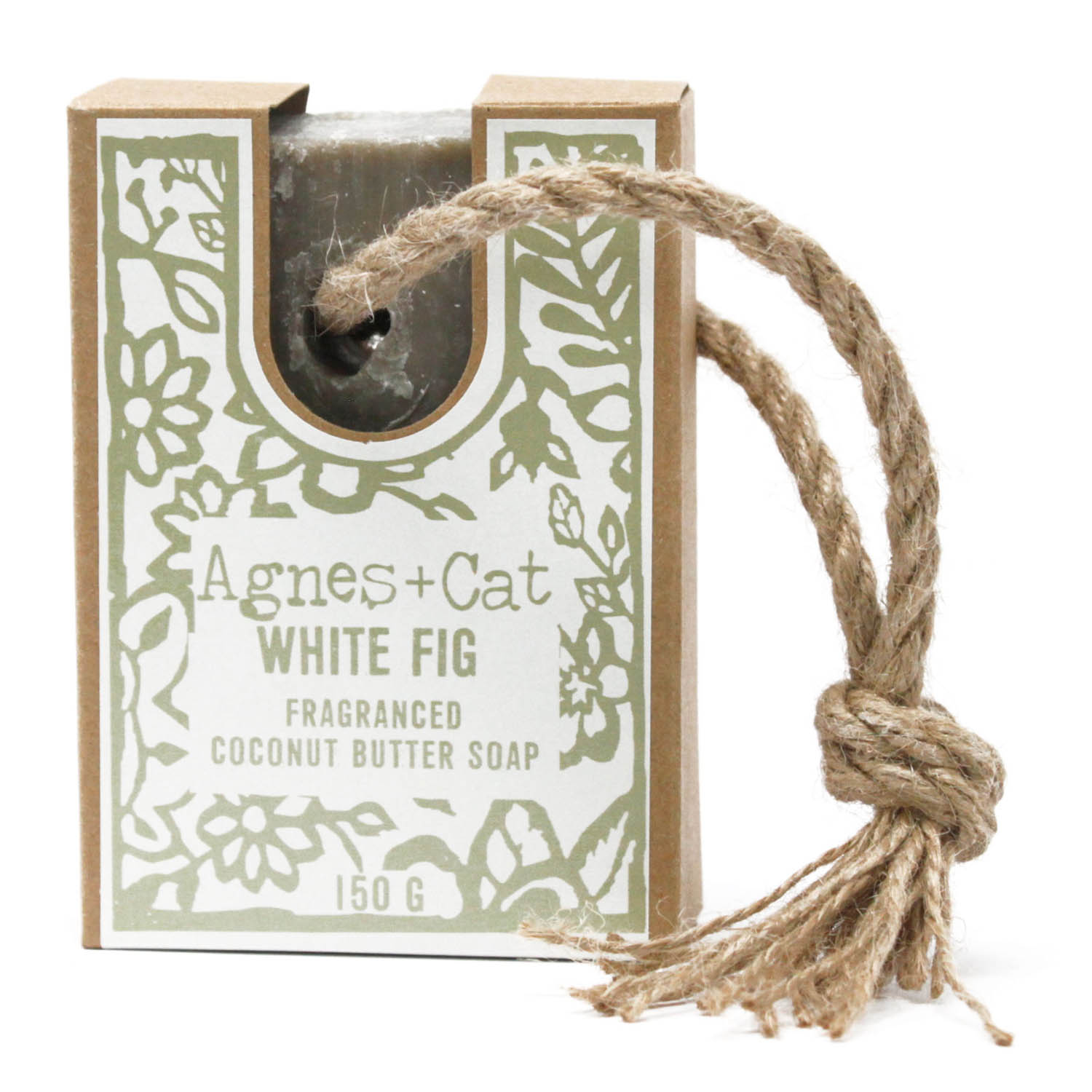 Agnes + Cat Fragranced Coconut Butter Soap on a Rope - White Fig