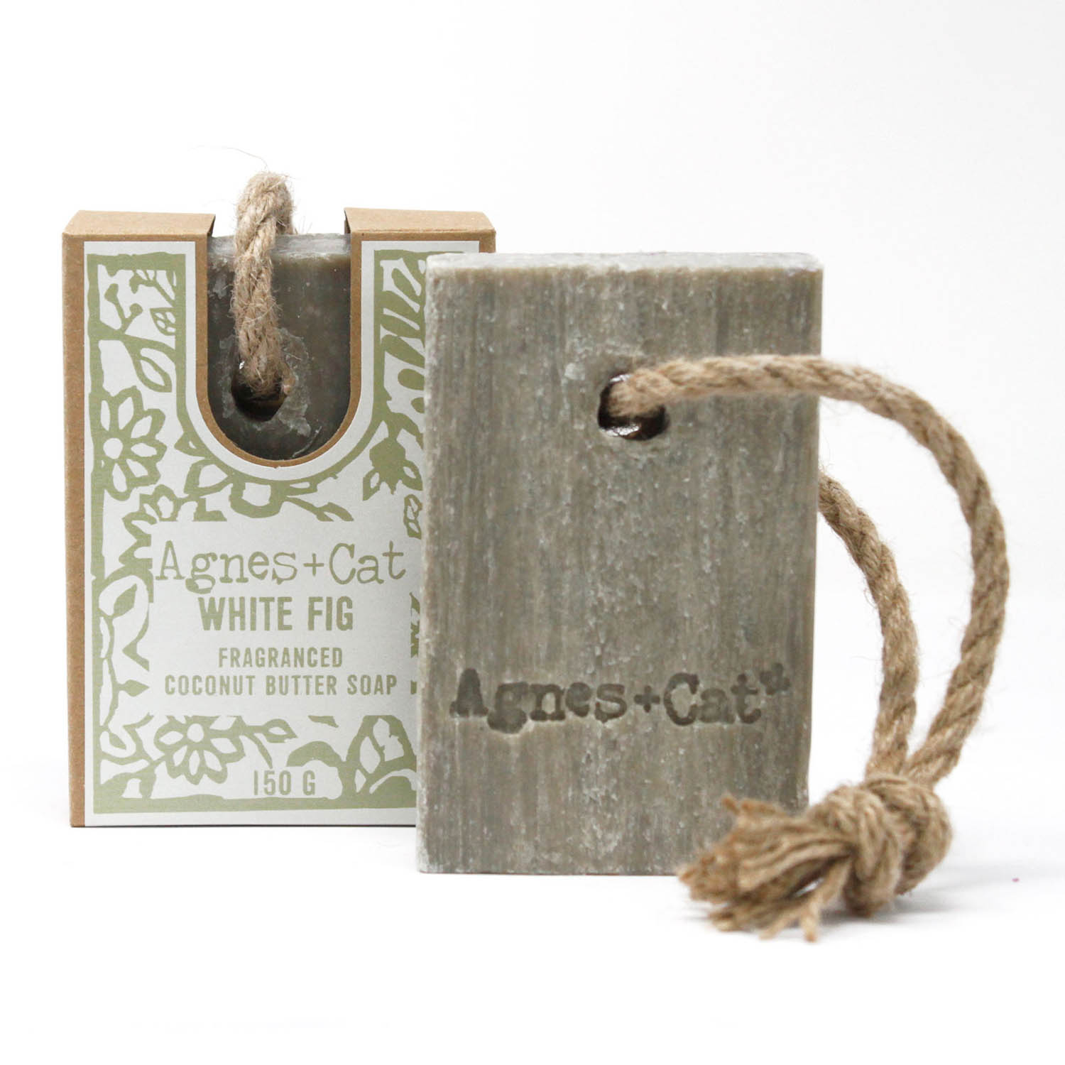 Agnes + Cat Fragranced Coconut Butter Soap on a Rope - White Fig2