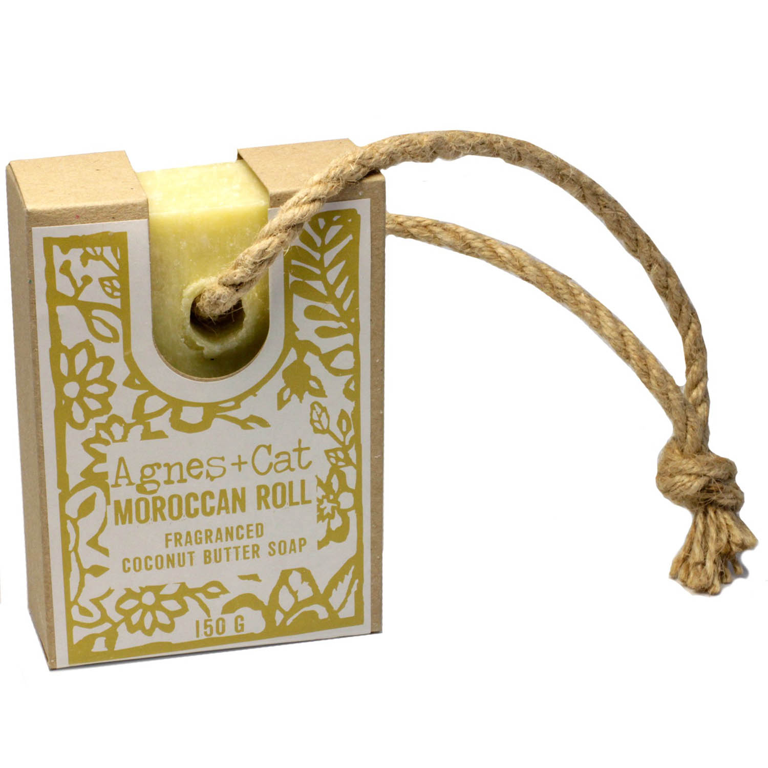 Agnes + Cat Fragranced Coconut Butter Soap on a Rope - Moroccan Roll1