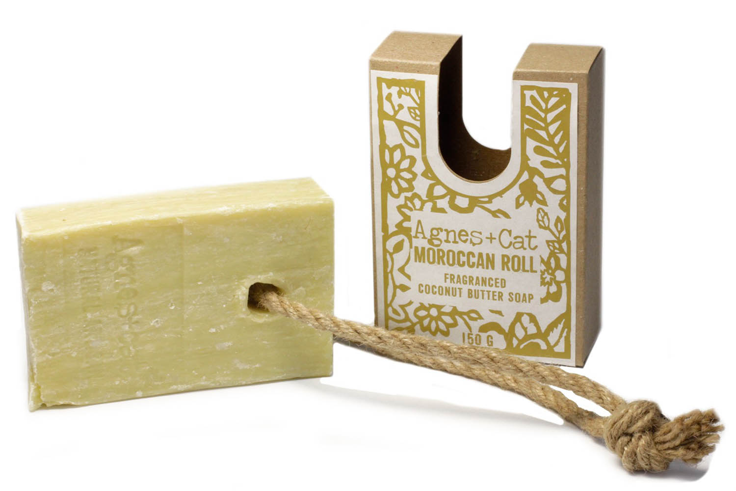 Agnes + Cat Fragranced Coconut Butter Soap on a Rope - Moroccan Roll2