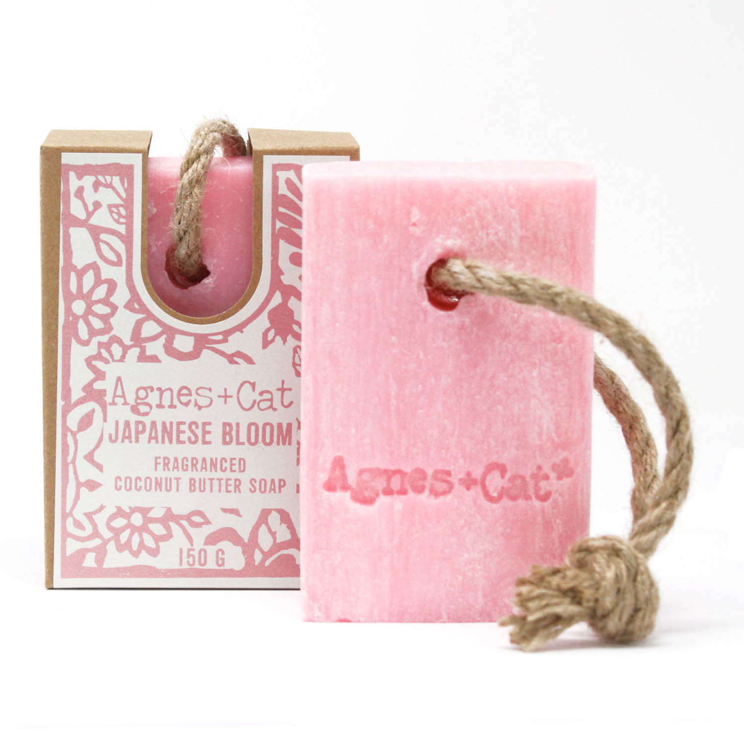 Agnes + Cat Fragranced Coconut Butter Soap on a Rope - Japanese Bloom2