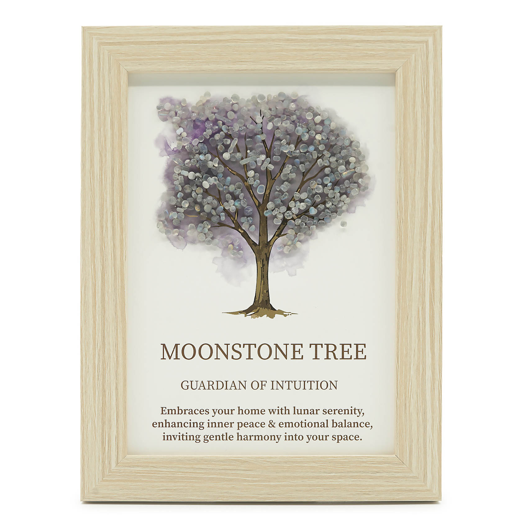 Framed Moonstone Tree of Life Gemstone Picture