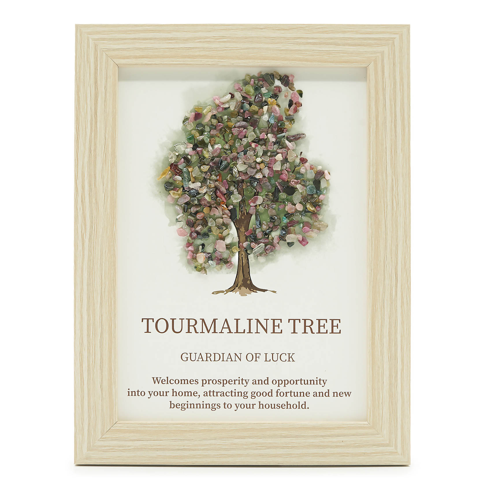 Framed Tourmaline Tree of Life Gemstone Picture