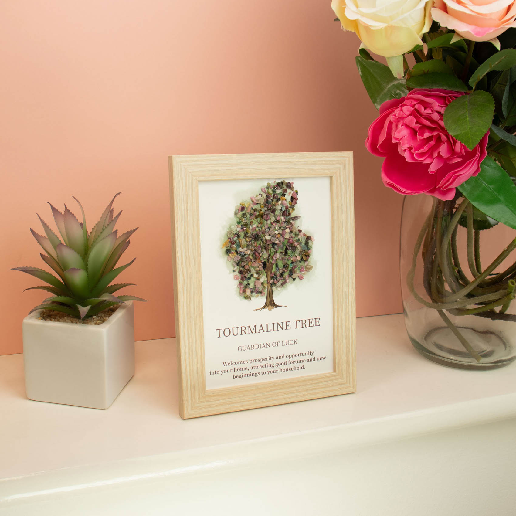 Framed Tourmaline Tree of Life Gemstone Picture2