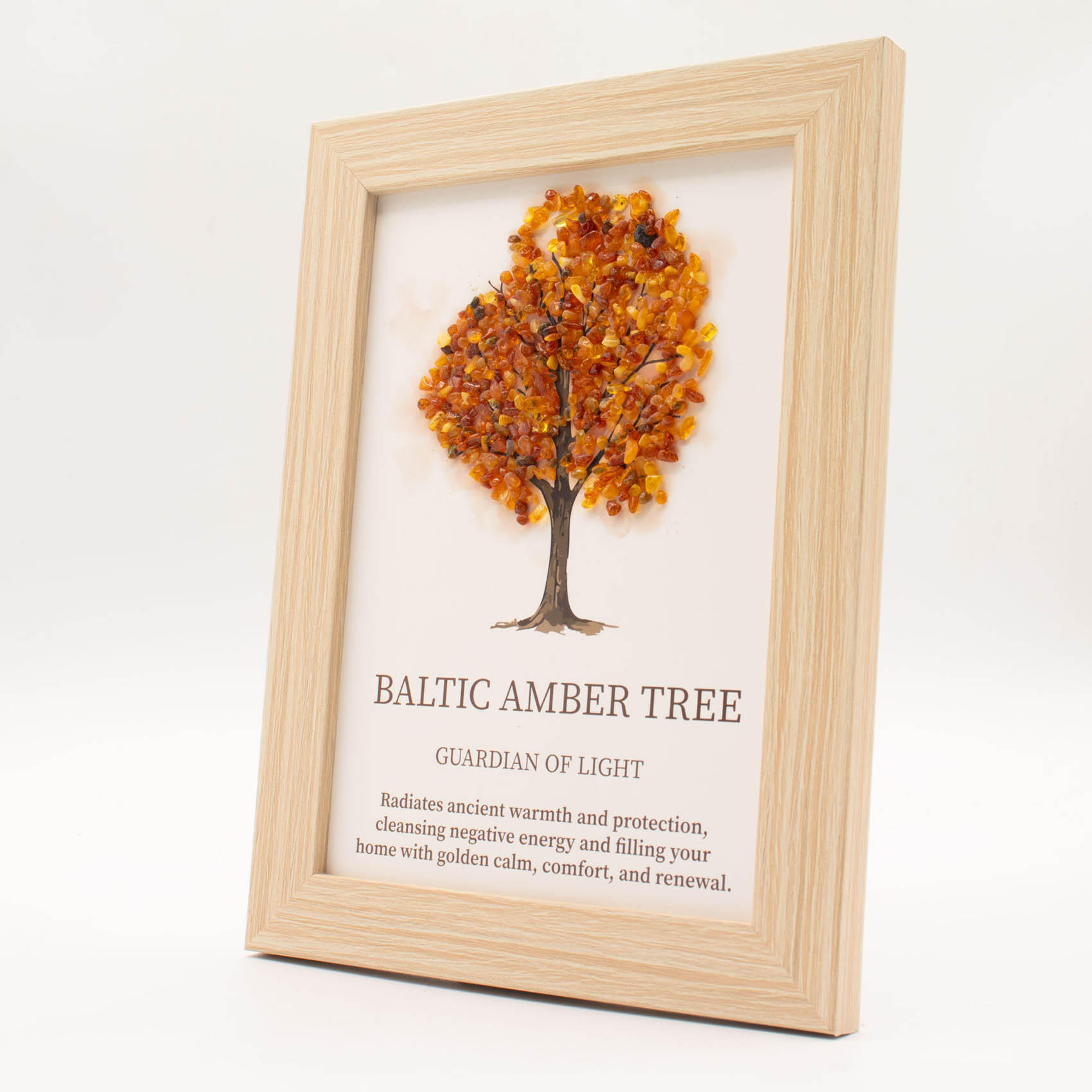 Framed Baltic Amber Tree of Life Gemstone Picture1
