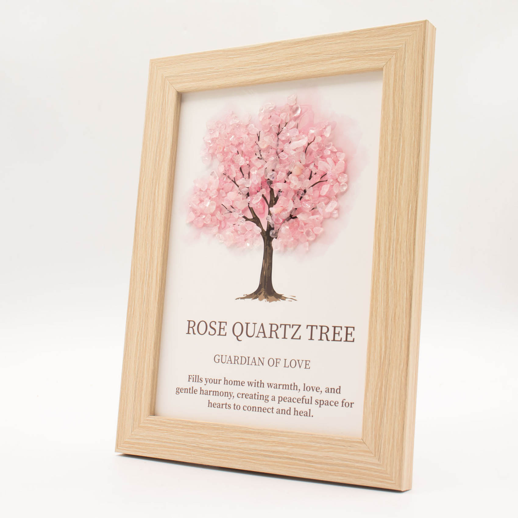 Framed Rose Quartz Tree of Life Gemstone Picture1
