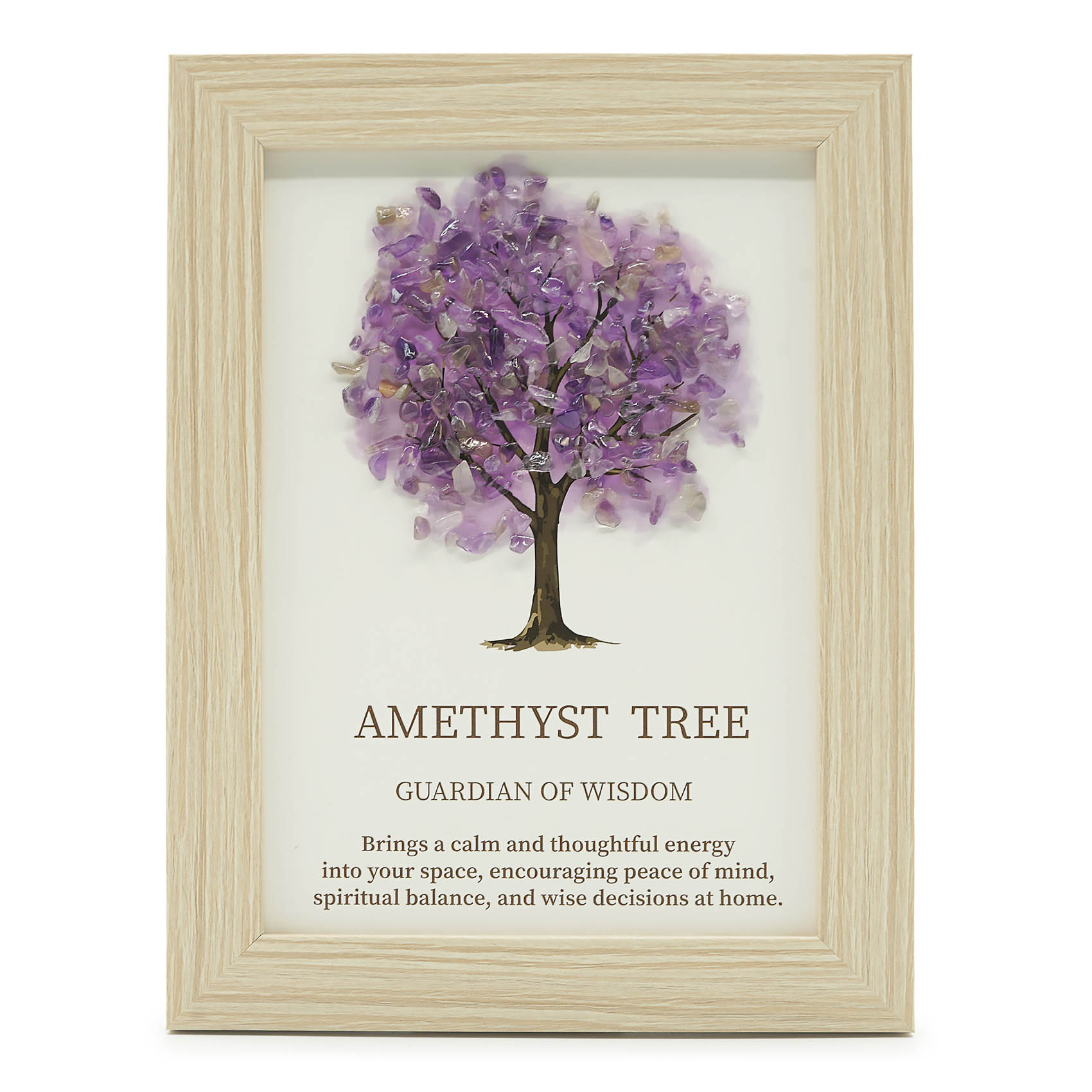 Framed Amethyst Tree of Life Gemstone Picture