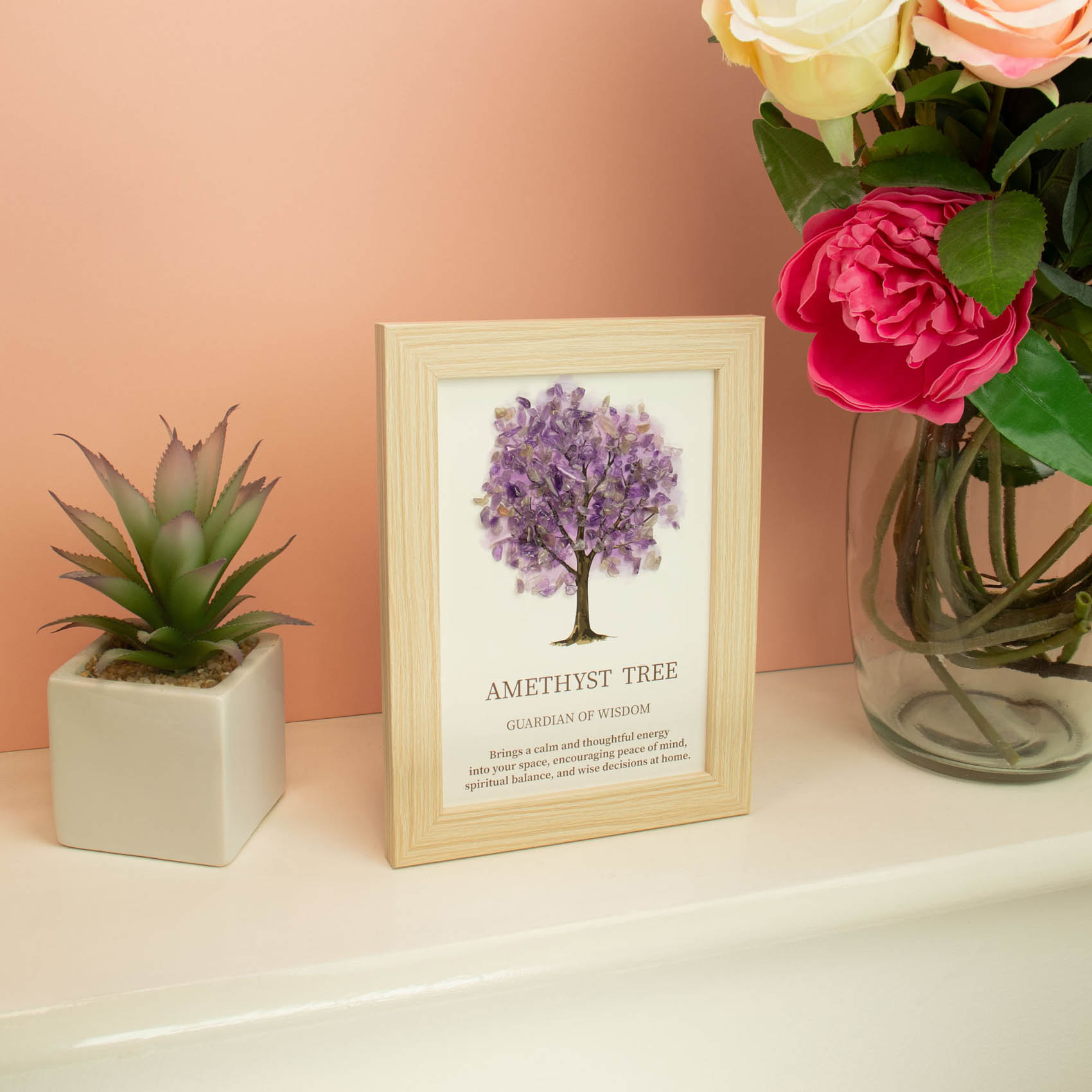 Framed Amethyst Tree of Life Gemstone Picture2