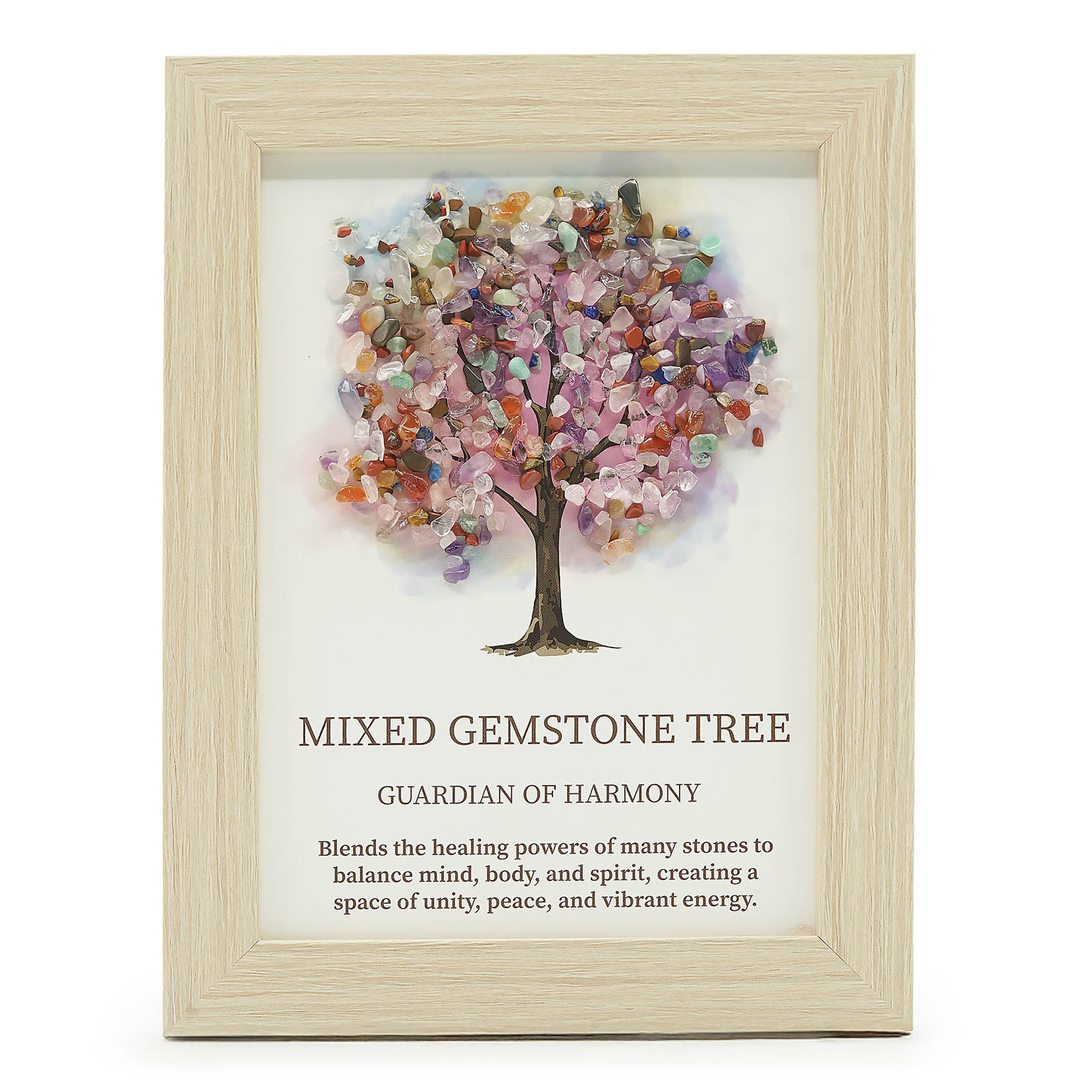 Framed Mixed Gemstone Tree of Life Gemstone Picture