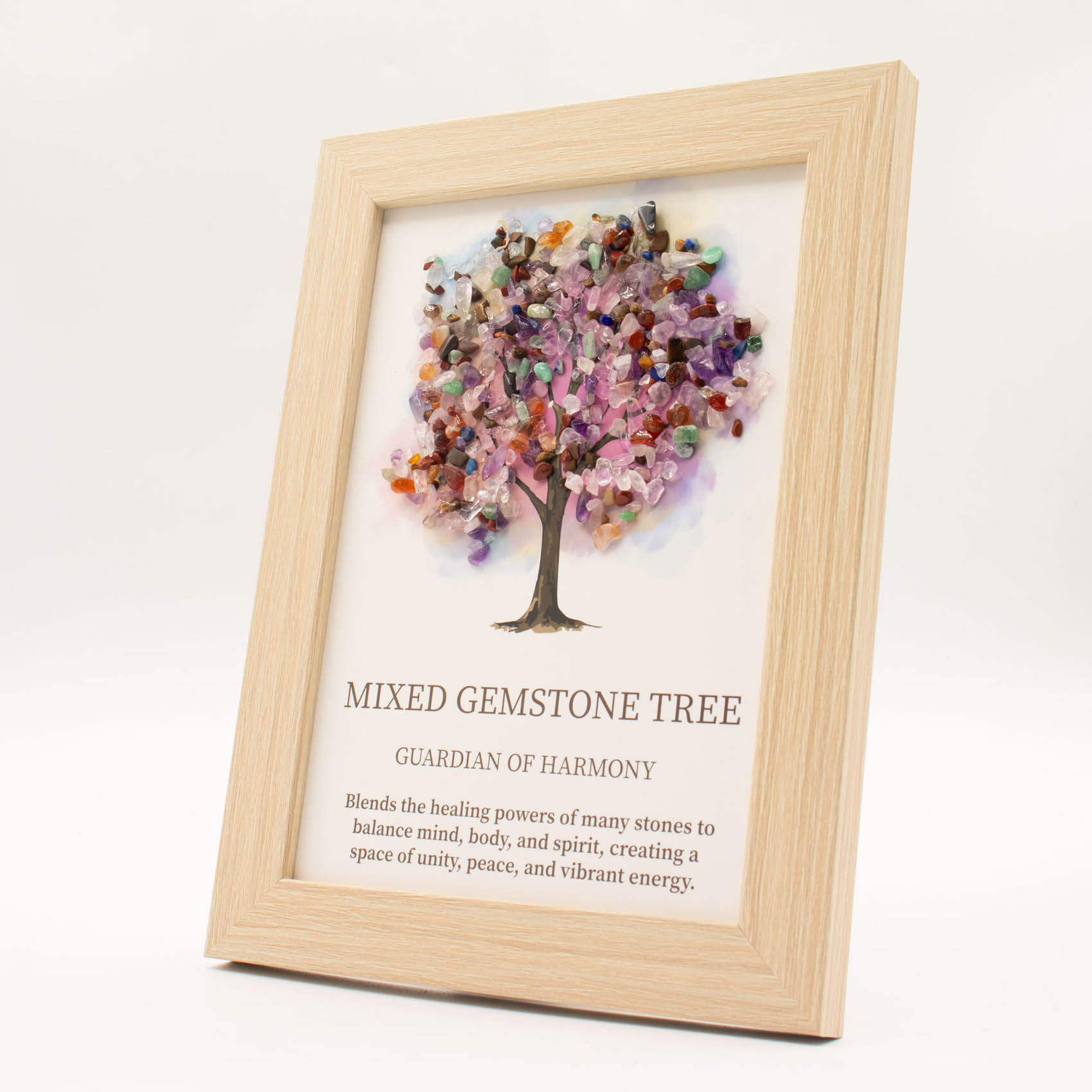 Framed Mixed Gemstone Tree of Life Gemstone Picture1