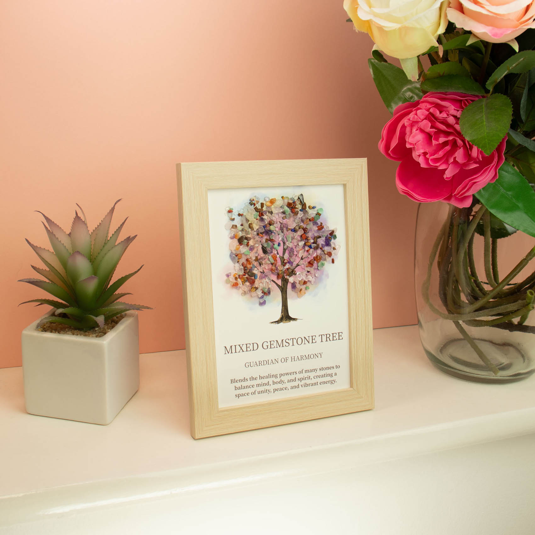 Framed Mixed Gemstone Tree of Life Gemstone Picture2