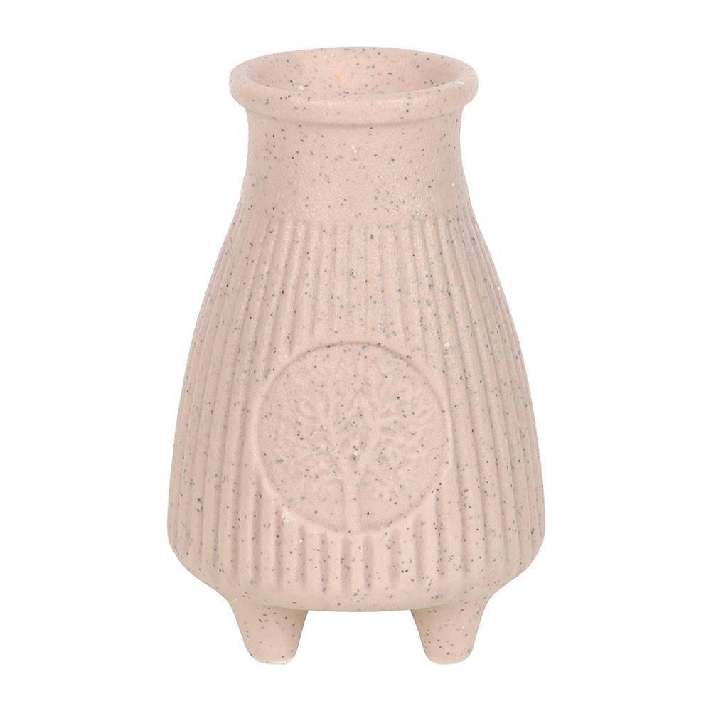 Blush Pink Ribbed Ceramic Palo Santo Brick Burner