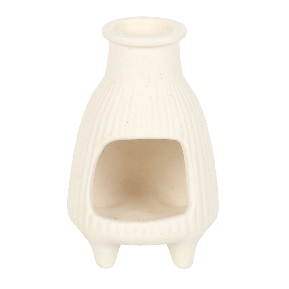 Cream Ribbed Ceramic Palo Santo Burner1