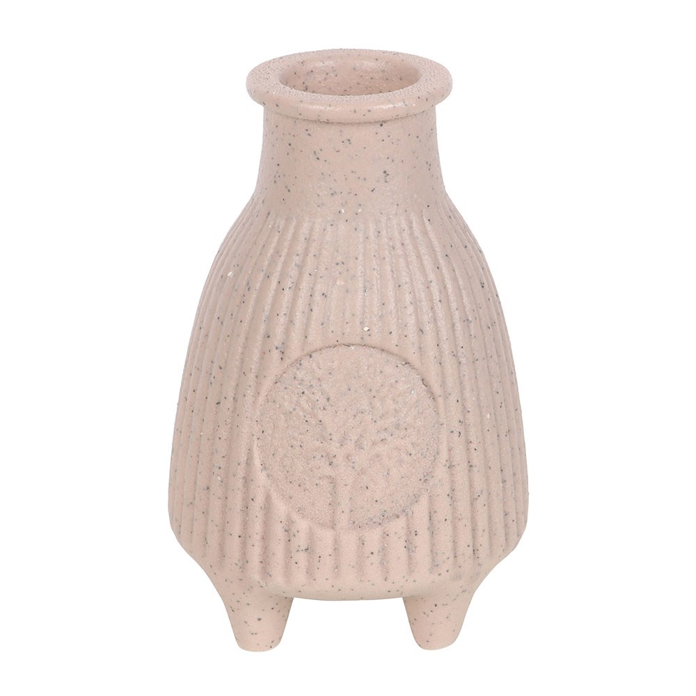 Blush Pink Ribbed Ceramic Palo Santo Burner