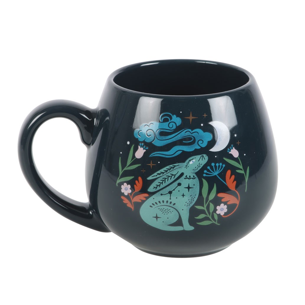 Rounded Midnight Hare Mug in Dark Blue (400ml)