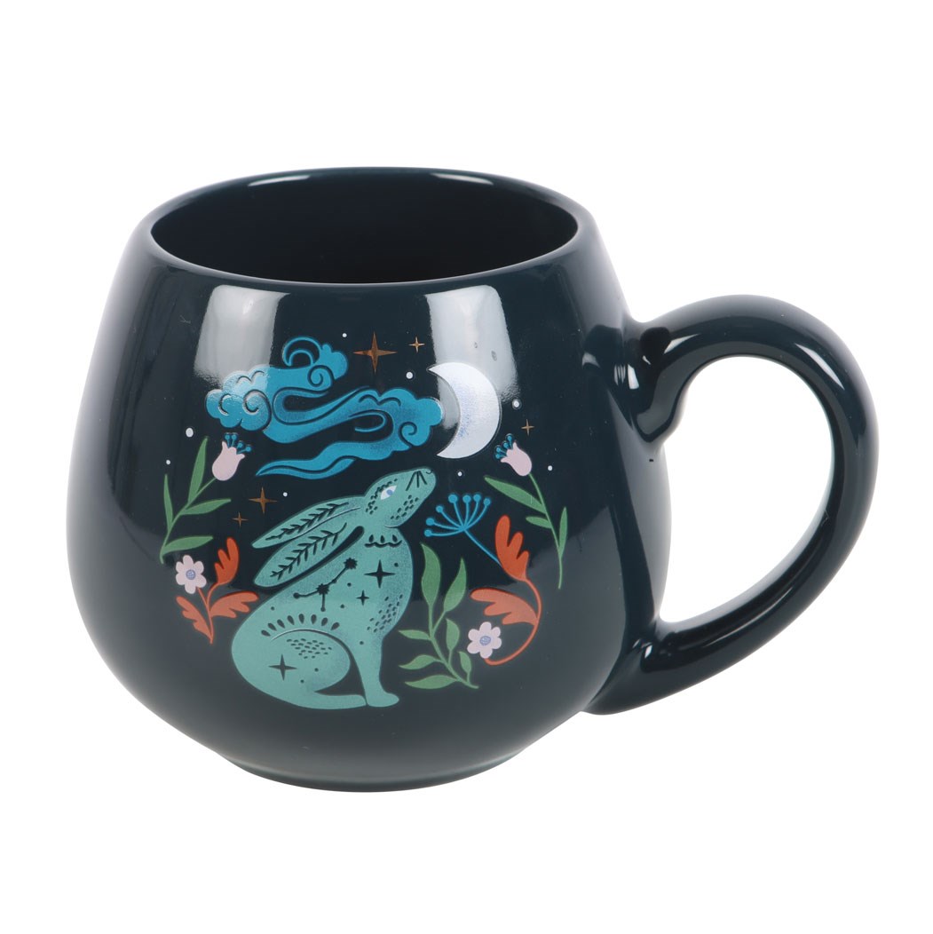 Rounded Midnight Hare Mug in Dark Blue (400ml)2