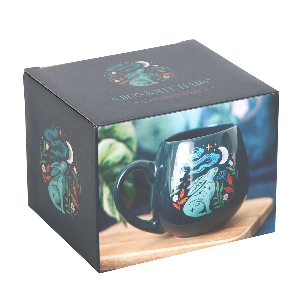 Rounded Midnight Hare Mug in Dark Blue (400ml)3