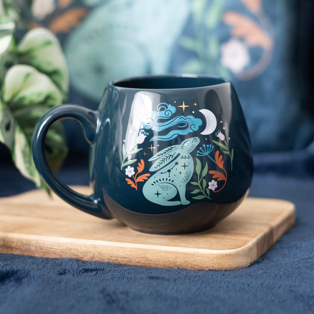 Rounded Midnight Hare Mug in Dark Blue (400ml)4