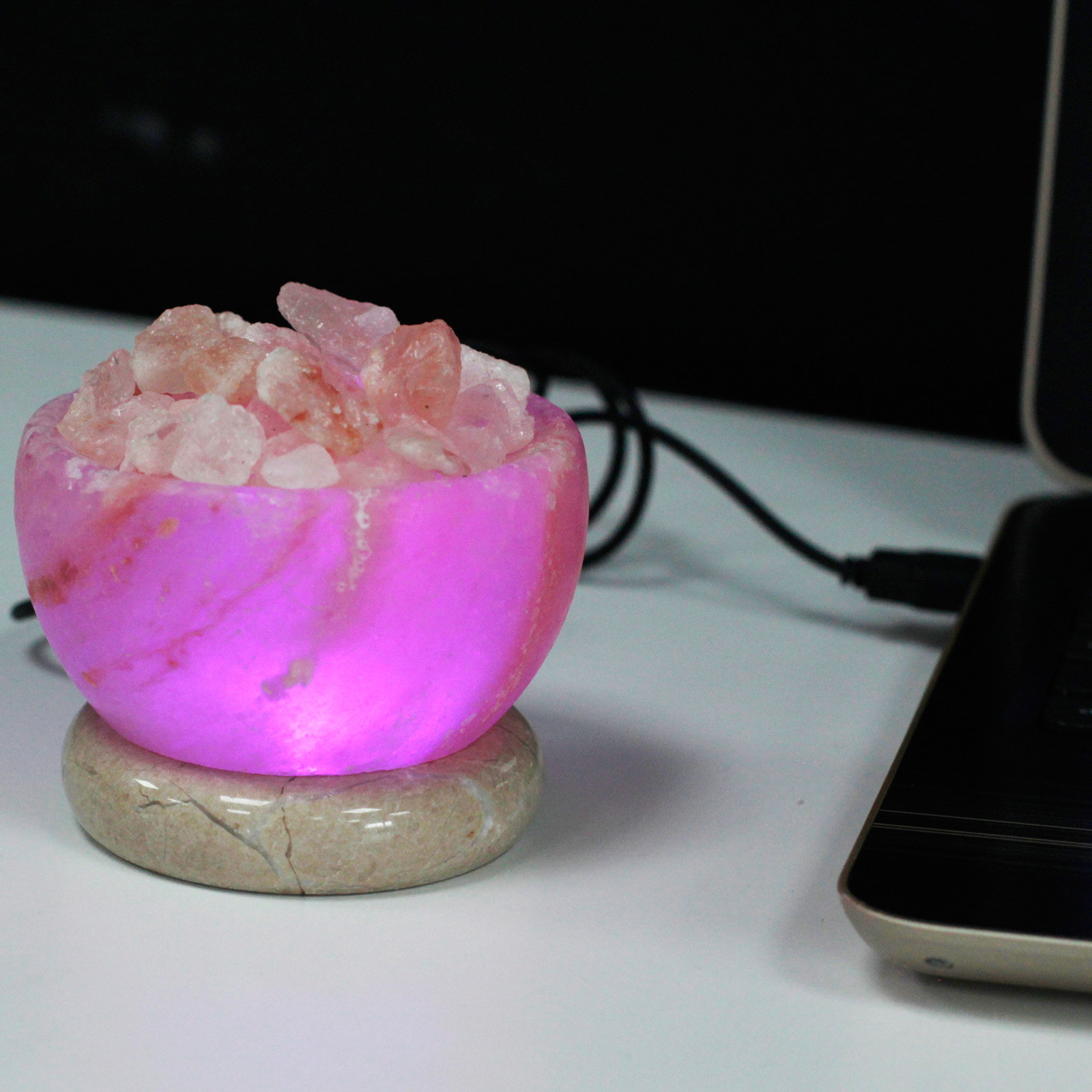 Multicolour Himalayan Salt Bowl Lamp with USB Connection1