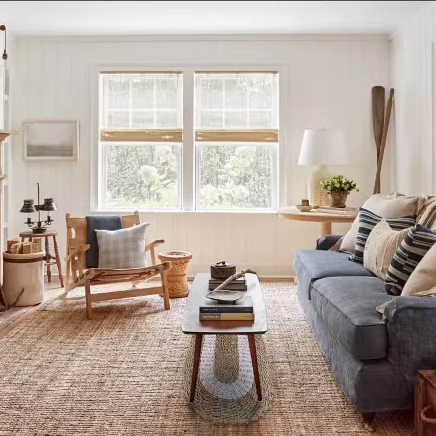 60x120cm Oval Natural Seagrass Rug - White & Tan Classic Design3